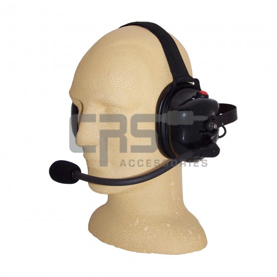 Heavy Duty Dual Earmuff Noise Cancelling Headset Over head model